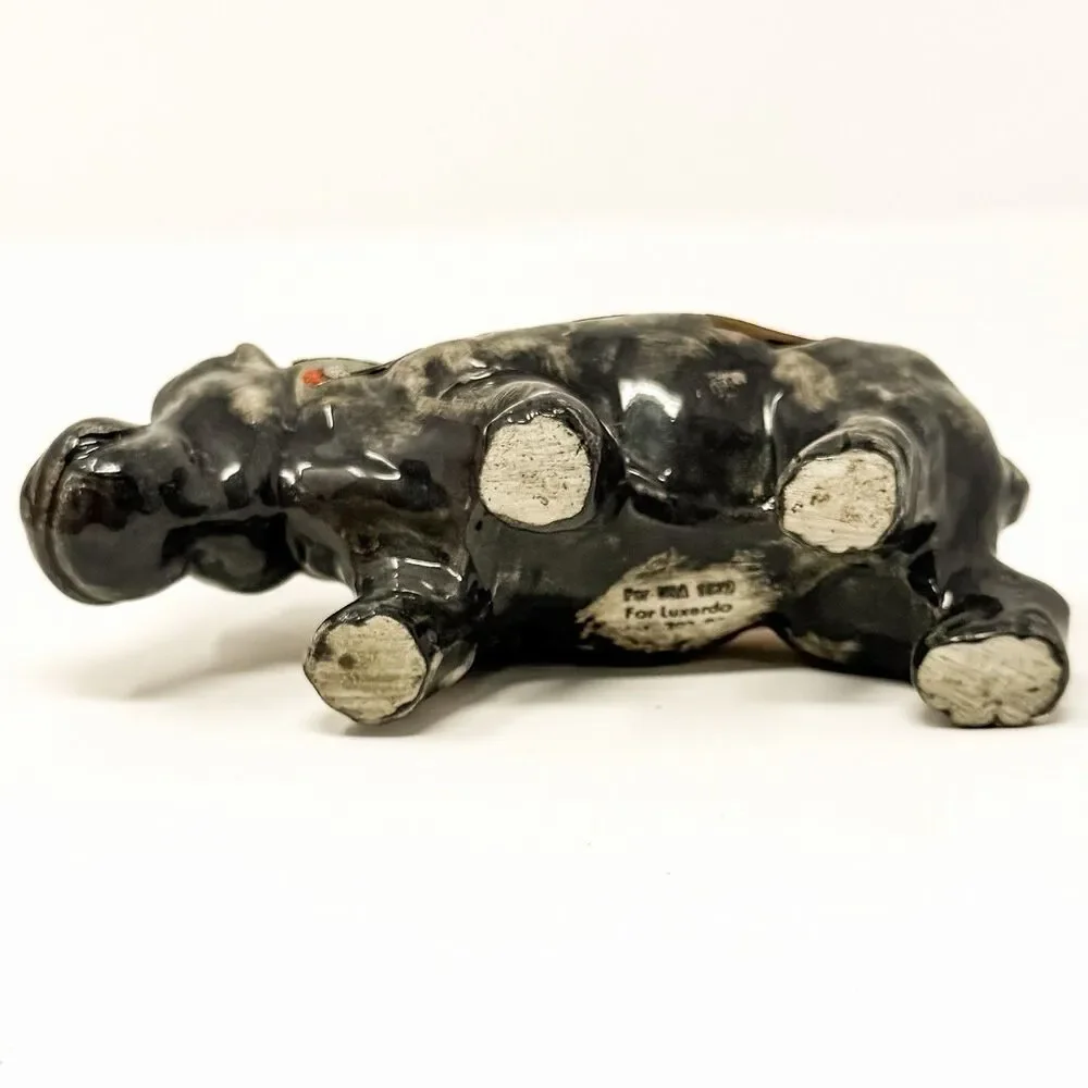 Vintage Luxardo Maraschino Hippo Ceramic Miniature Decanter Bottle Italy 2 Oz